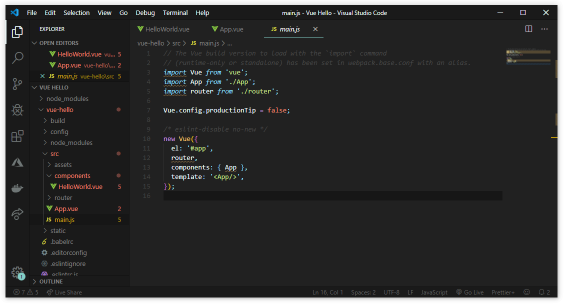 vue project structure